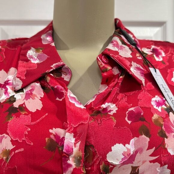 ELIE TAHARI PRIMROSE SHIRT PEONY MULTI - Picture 3 of 14